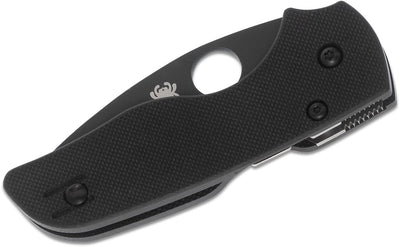 Spyderco Lil' Native Compression Lock Folding Knife Black G-10 (2.5" Black) - Model C230GPBBK