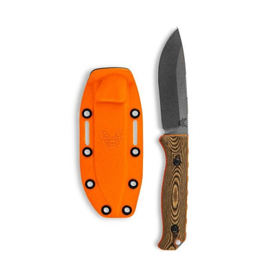Benchmade 15002-1 SADDLE MOUNTAIN SKINNER Intentionally built for the pursuit of a passion; the 15002-1 Saddle Mountain Skinner is a premium hunt fixed blade designed for big game hunters around the globe. The newly redesigned low-profile sheath creates a reliable housing for convenient storage in your pack. Improvements to the overall geometry, ergonomics, and material, will make the last cut feel just as effortless as the first with the help of Benchmade’s new SelectEdge™️ 14° angle.