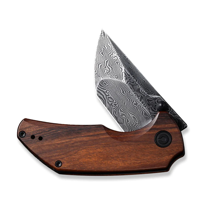 CIVIVI Thug 2 Thumb Stud Knife Wood Handle (2.69" Damascus Blade) - C20028C-DS1