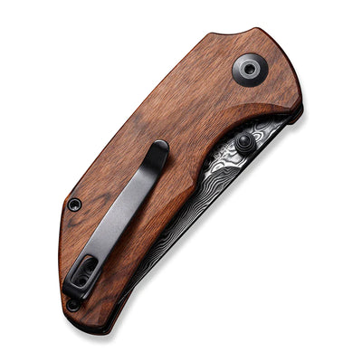CIVIVI Thug 2 Thumb Stud Knife Wood Handle (2.69" Damascus Blade) - C20028C-DS1