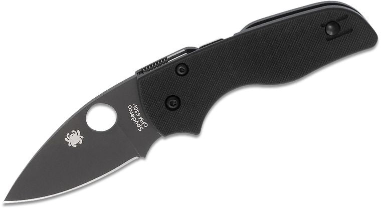 Spyderco Lil' Native Compression Lock Folding Knife Black G-10 (2.5" Black) - Model C230GPBBK