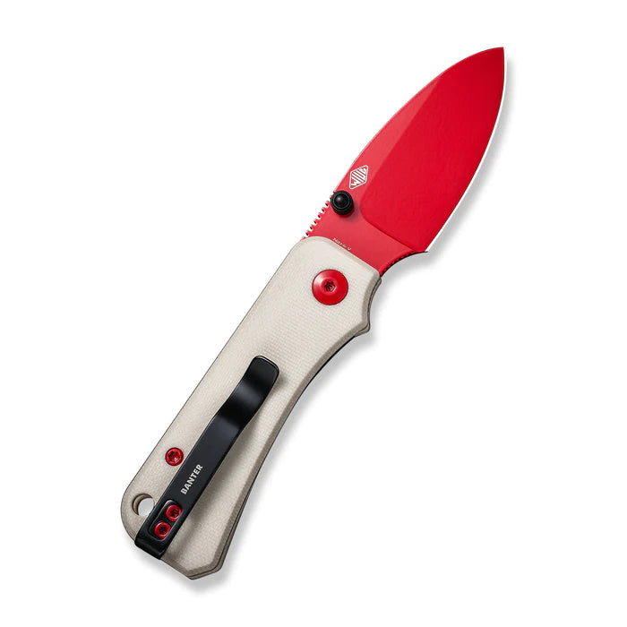 CIVIVI Baby Banter Thumb Stud Knife Ivory G10 Handle (2.34" Red Painted Nitro-V Blade) C19068S-7 - C19068S-7