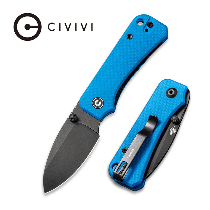 CIVIVI Baby Banter Thumb Stud Knife Blue G10 Handle (2.34" Nitro-V Blade) - C19068S-3