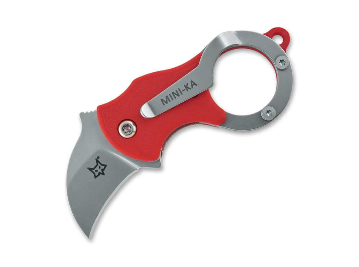 Fox Mini-Ka Red Sandblasted Folding Pocket Knife
