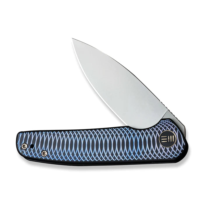 WE Knives Shakan Flipper Knife Black/Blue Titanium Handle (2.97" CPM 20CV Blade) - WE20052C-1