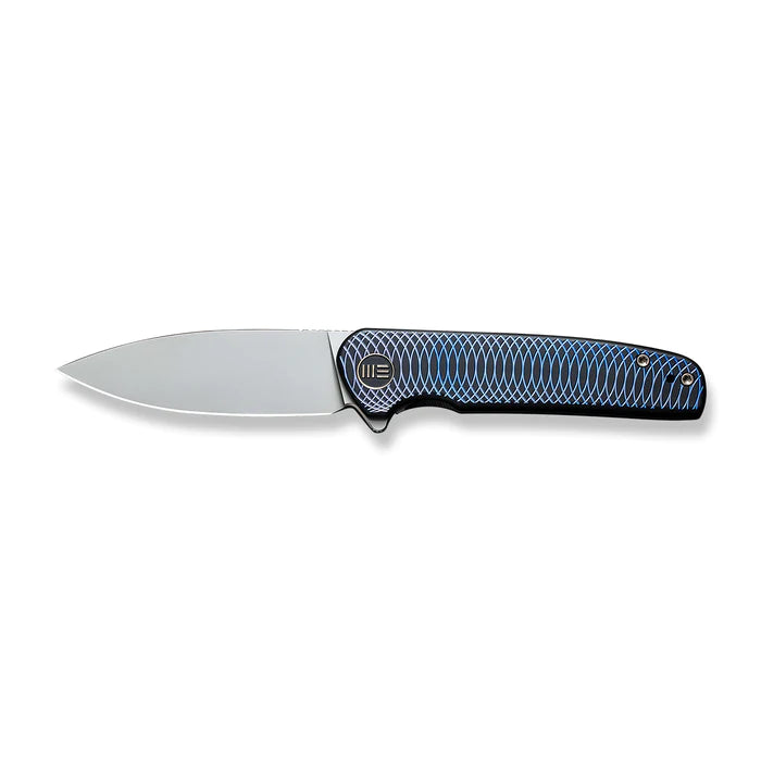 WE Knives Shakan Flipper Knife Black/Blue Titanium Handle (2.97" CPM 20CV Blade) - WE20052C-1