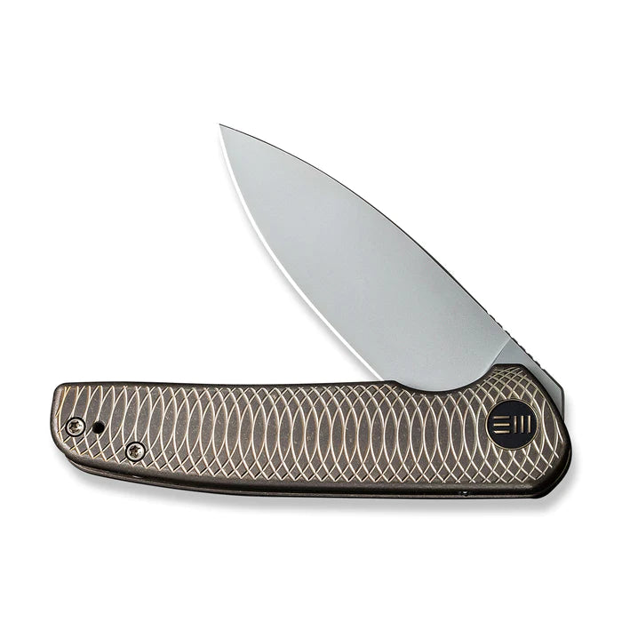 WE Knives Shakan Flipper Knife Bronze/Gold Titanium Handle (2.97" CPM 20CV Blade) - WE20052C-2