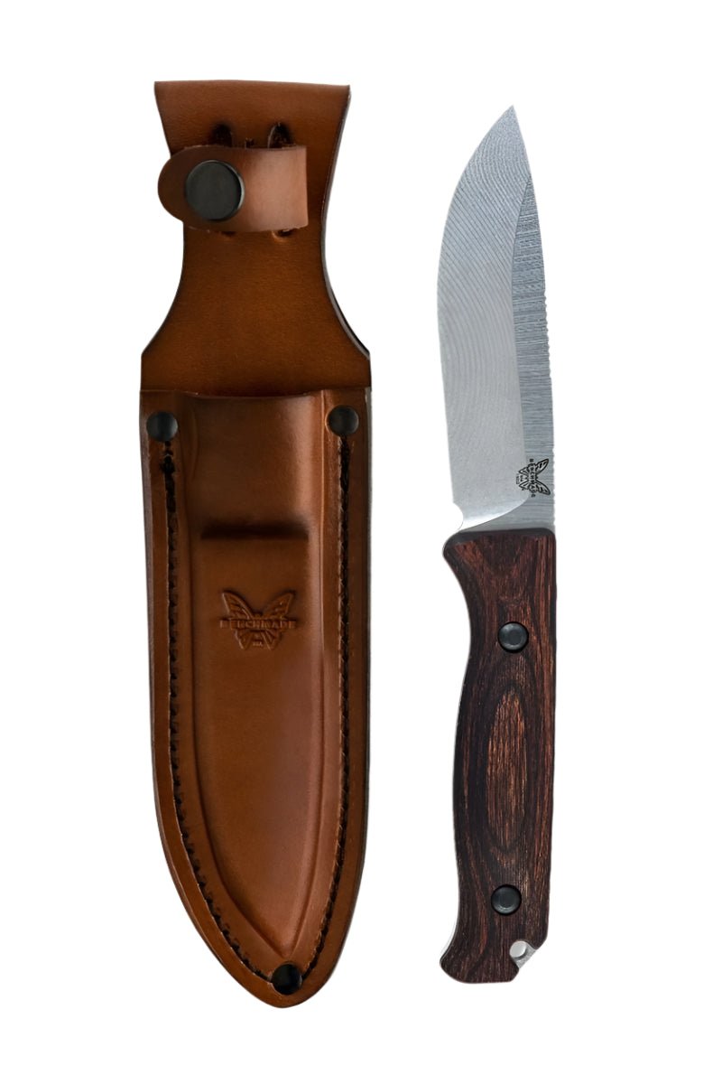 Benchmade 15002 Saddle Mountain Skinner Fixed Blade Knife - CPM - S30V Drop - Point Blade, Premium Hunting EDC Knife with Stabilized Wood Handle - timberknives.com