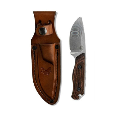 Benchmade 15017 Hidden Canyon Hunter Fixed Blade Knife - CPM - S30V Drop - Point Blade, Premium Hunting EDC Knife with Stabilized Wood Handle - timberknives.com