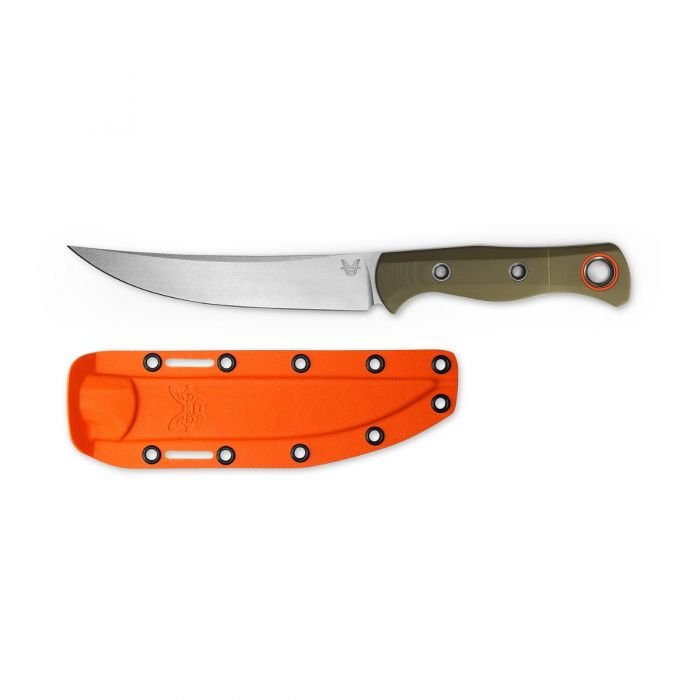 Benchmade 15500 - 3 Meatcrafter Fixed Blade Knife - CPM - S45VN Trailing Point Blade, Premium Hybrid Hunting and Kitchen Knife with OD Green G10 Handle - timberknives.com