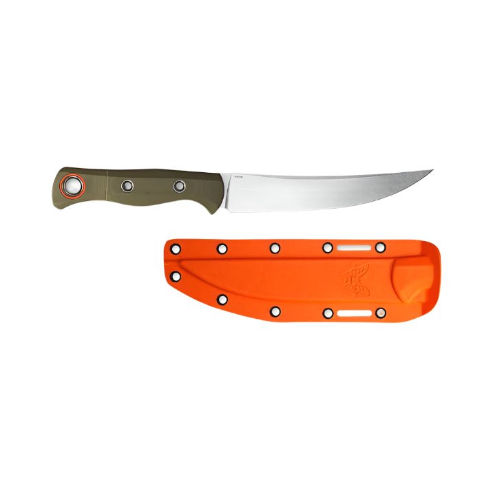 Benchmade 15500 - 3 Meatcrafter Fixed Blade Knife - CPM - S45VN Trailing Point Blade, Premium Hybrid Hunting and Kitchen Knife with OD Green G10 Handle - timberknives.com