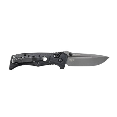 Benchmade 273GY - 1 Mini Adamas Folding Knife - CPM - CruWear Drop - Point Blade, Premium Tactical EDC Pocket Knife with Black G10 Handle - timberknives.com