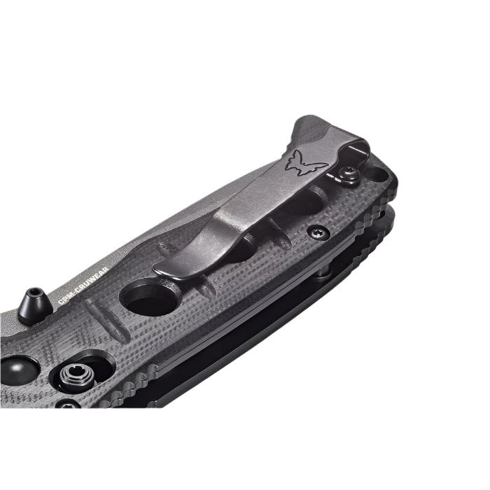 Benchmade 273GY - 1 Mini Adamas Folding Knife - CPM - CruWear Drop - Point Blade, Premium Tactical EDC Pocket Knife with Black G10 Handle - timberknives.com