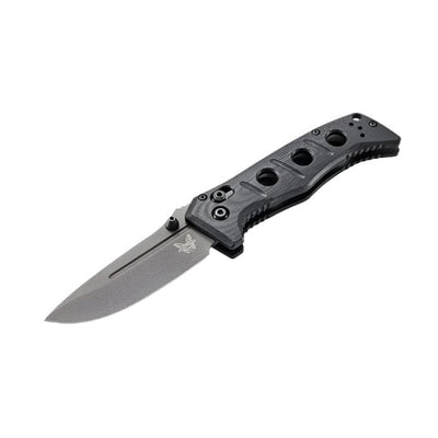 Benchmade 273GY - 1 Mini Adamas Folding Knife - CPM - CruWear Drop - Point Blade, Premium Tactical EDC Pocket Knife with Black G10 Handle - timberknives.com