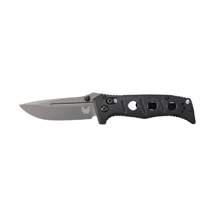 Benchmade 273GY - 1 Mini Adamas Folding Knife - CPM - CruWear Drop - Point Blade, Premium Tactical EDC Pocket Knife with Black G10 Handle - timberknives.com