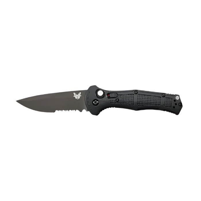 Benchmade 9070SBK Claymore Automatic Knife - CPM - D2 Drop - Point Blade, Push - Button Opening, Premium Tactical EDC Pocket Knife with Black Grivory Handle - timberknives.com