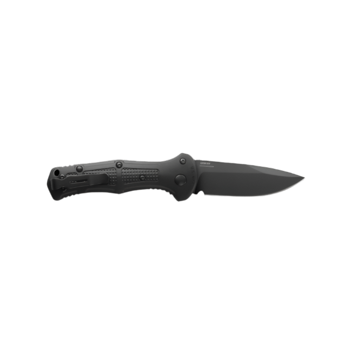 Benchmade 9570BK Mini Claymore Folding Knife - CPM - D2 Drop - Point Blade, Automatic Opening, Premium Tactical EDC Pocket Knife with Black Grivory Handle - timberknives.com