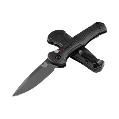 Benchmade 9570BK Mini Claymore Folding Knife - CPM - D2 Drop - Point Blade, Automatic Opening, Premium Tactical EDC Pocket Knife with Black Grivory Handle - timberknives.com