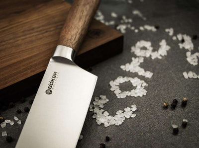 Boker Core 8.1" Chef's Kitchen Knife Walnut Wood - timberknives.com