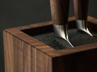 Boker Core Kitchen Knife Set Square Walnut Magnetic Holder - Item 130775SET - timberknives.com