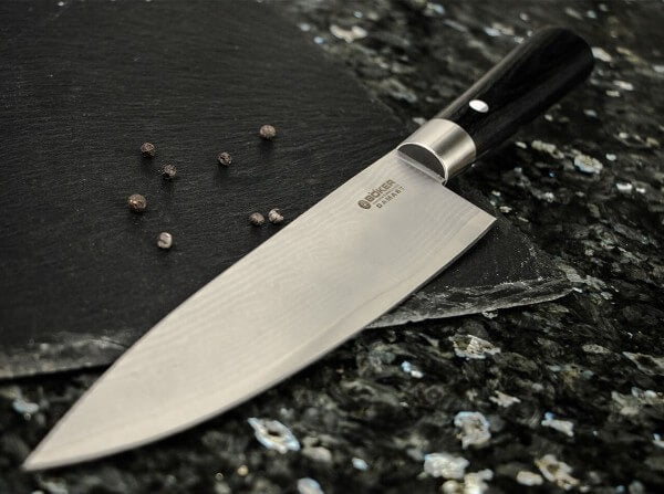 Boker Damascus Black Circle Kitchen Knife Set - Item 130425SET - timberknives.com