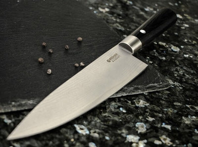 Boker Damascus Black Circle Kitchen Knife Set - Item 130425SET - timberknives.com
