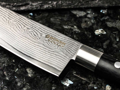 Boker Damascus Black Circle Kitchen Knife Set - Item 130425SET - timberknives.com