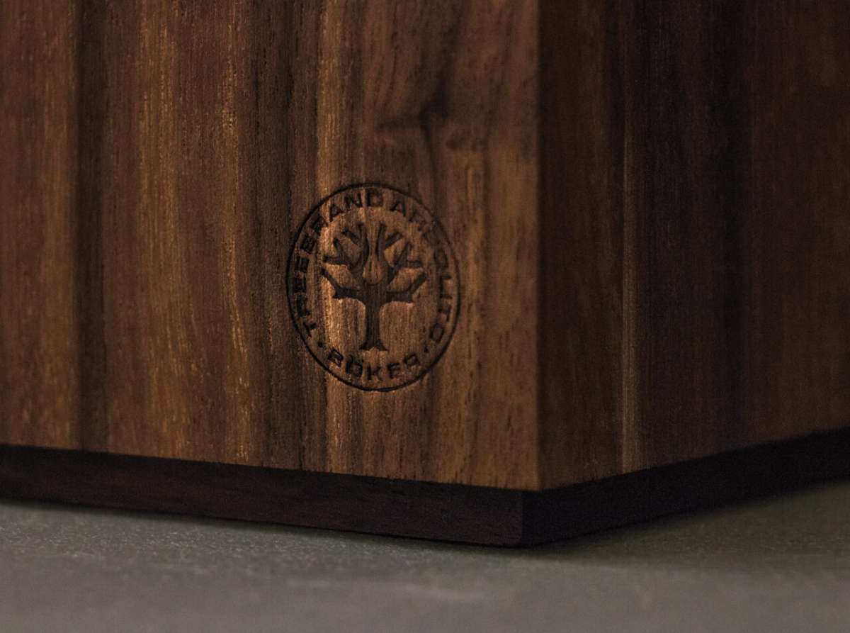Boker Knife Block Square Walnut - 030421 - timberknives.com