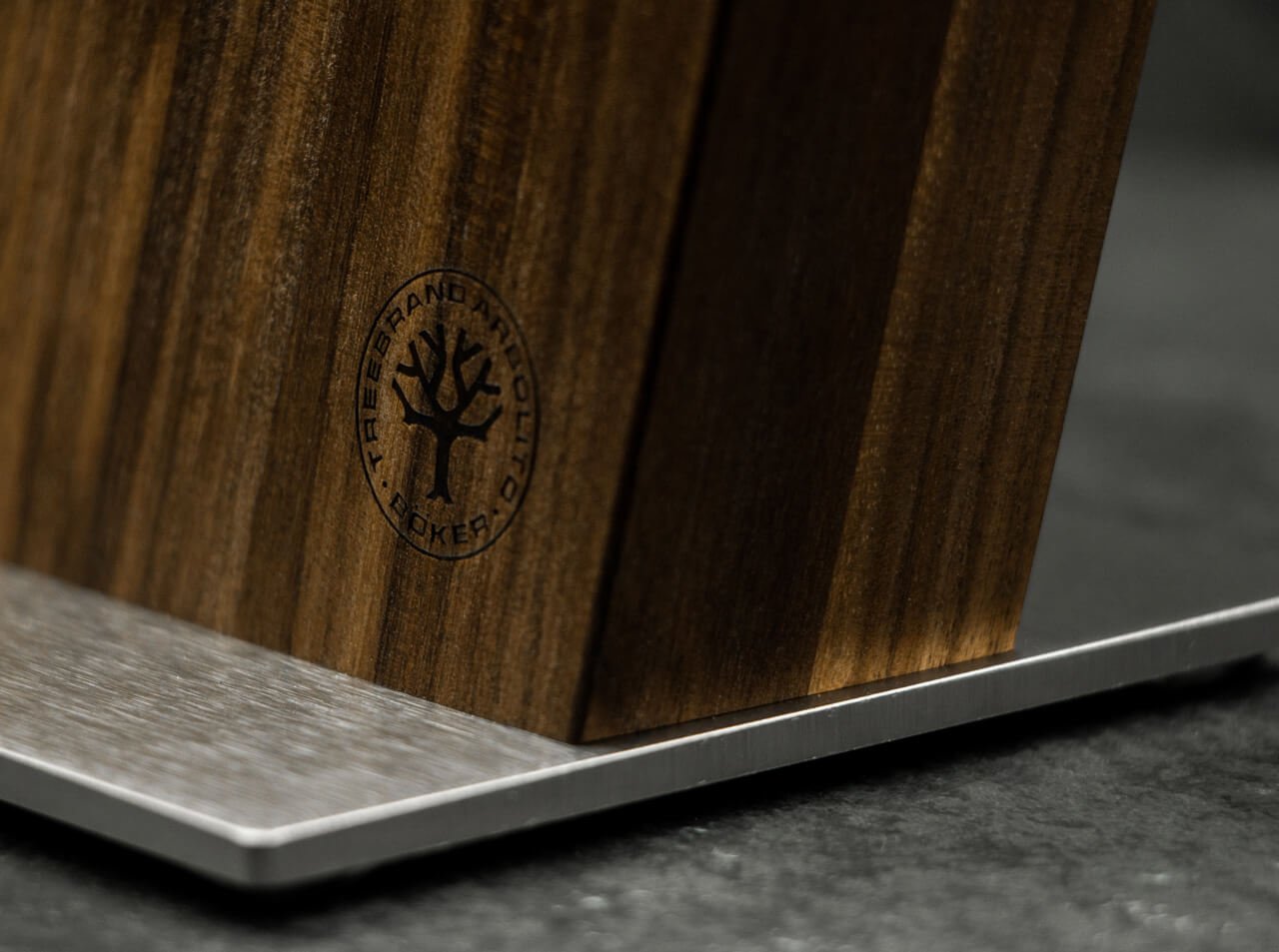 Boker Style Walnut Magnet Knife Block - timberknives.com