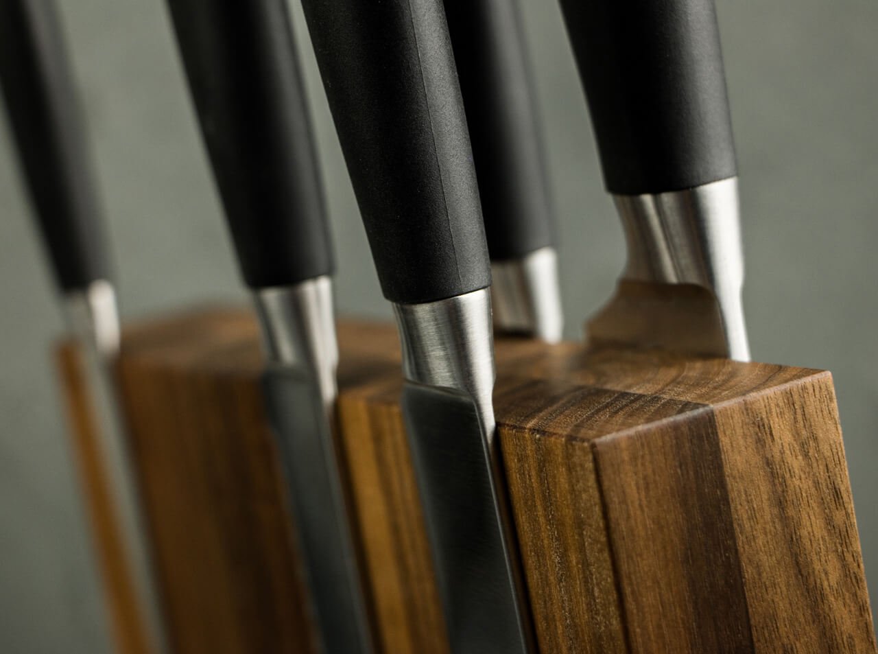 Boker Style Walnut Magnet Knife Block - timberknives.com