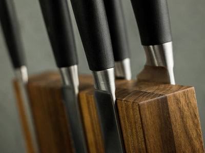 Boker Style Walnut Magnet Knife Block - timberknives.com