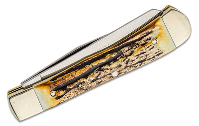 Boker Trapper Traditional Pocket Knife Stag (Satin D2 3.2") - timberknives.com