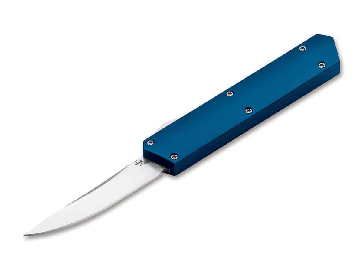 Boker USA Kwaiken OTF Automatic Knife Blue - timberknives.com
