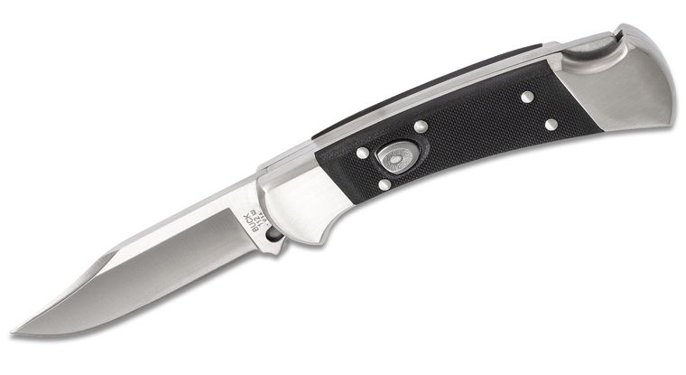Buck 112 Ranger Elite Automatic Lockback Folding Knife Black G - 10 (3" S30V Satin) - timberknives.com