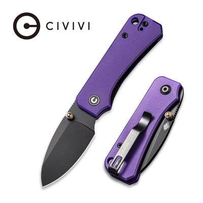 CIVIVI Baby Banter Purple Thumb Stud Knife G10 Handle (2.34" Nitro - V Blade) C19068S - 4 - timberknives.com