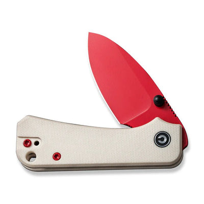 CIVIVI Baby Banter Thumb Stud Knife Ivory G10 Handle (2.34" Red Painted Nitro - V Blade) C19068S - 7 - C19068S - 7 - timberknives.com