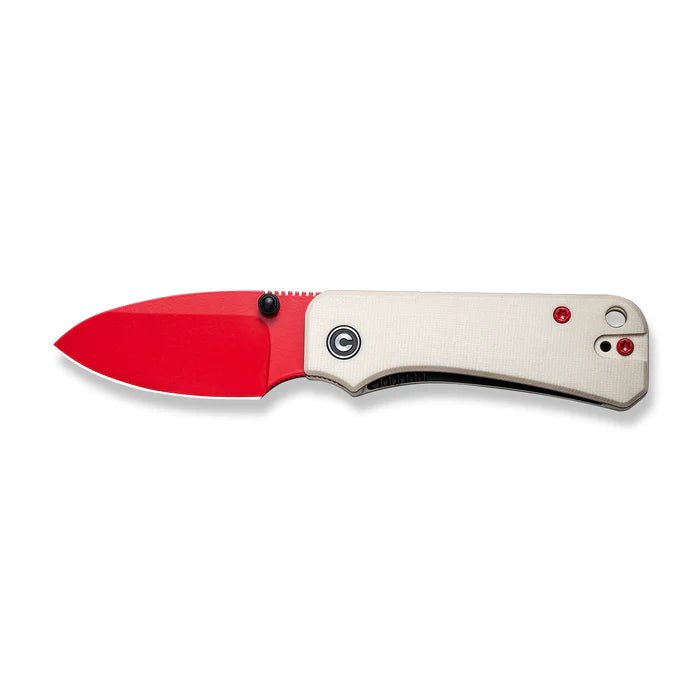 CIVIVI Baby Banter Thumb Stud Knife Ivory G10 Handle (2.34" Red Painted Nitro - V Blade) C19068S - 7 - C19068S - 7 - timberknives.com
