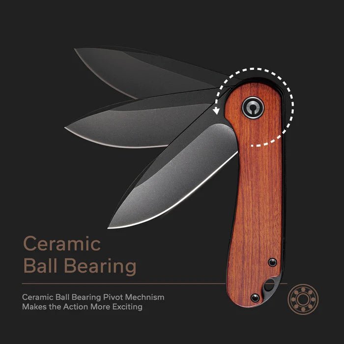 CIVIVI Elementum Flipper Knife Wood Handle (2.96" D2 Blade) - C907w - timberknives.com