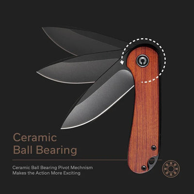 CIVIVI Elementum Flipper Knife Wood Handle (2.96" D2 Blade) - C907w - timberknives.com
