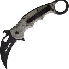 FOX Knives Folding Karambit 479ESW, 3.2 in. N690Co Black Blade, G10 Handles