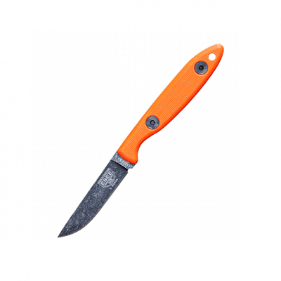 ESEE Camp - Lore Rowen CR2.5 Bushcraft Fixed Blade Orange G - 10 (2.5" Black SW) - timberknives.com