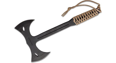 Condor Tool & Knife CTK1402-1.4 Double Bit Throwing Axe 7" Carbon Steel Head, Paracord Wrapped Handle