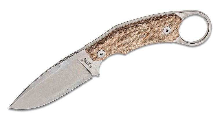 LionSteel H2 Skinner Fixed Blade Knife Natural Micarta (2.95" Stonewash) - timberknives.com