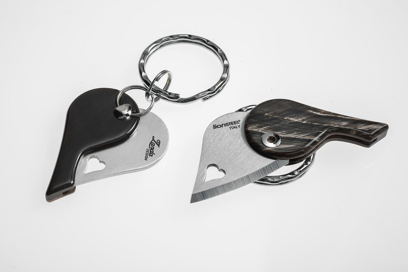 LionSTEEL LionBeat Folding Keychain Knife Dark Horn (1.125" Satin) - timberknives.com