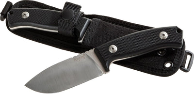 LionSteel M2 G10 MCKF Hunter Fixed 3.54" D2 Drop Point Blade, Black G10 Handles, Nylon Sheath - timberknives.com