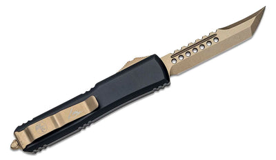Microtech 119 - 13S Signature Series Ultratech AUTO OTF 3.46" Bronze DLC Two - Tone Hellhound Tanto Blade, Aluminum Handles - timberknives.com