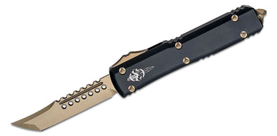 Microtech 119 - 13S Signature Series Ultratech AUTO OTF 3.46" Bronze DLC Two - Tone Hellhound Tanto Blade, Aluminum Handles - timberknives.com