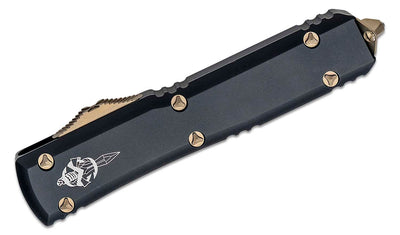 Microtech 119 - 13S Signature Series Ultratech AUTO OTF 3.46" Bronze DLC Two - Tone Hellhound Tanto Blade, Aluminum Handles - timberknives.com