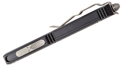 Microtech 121 - 10AP Ultratech AUTO OTF Knife 3.46" Apocalyptic Drop Point Plain Blade, Black Aluminum Handles - timberknives.com