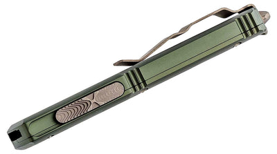 Microtech 121 - 13APOD Ultratech AUTO OTF Knife 3.46" Bronzed Apocolyptic Drop Point Plain Blade, OD Green - timberknives.com